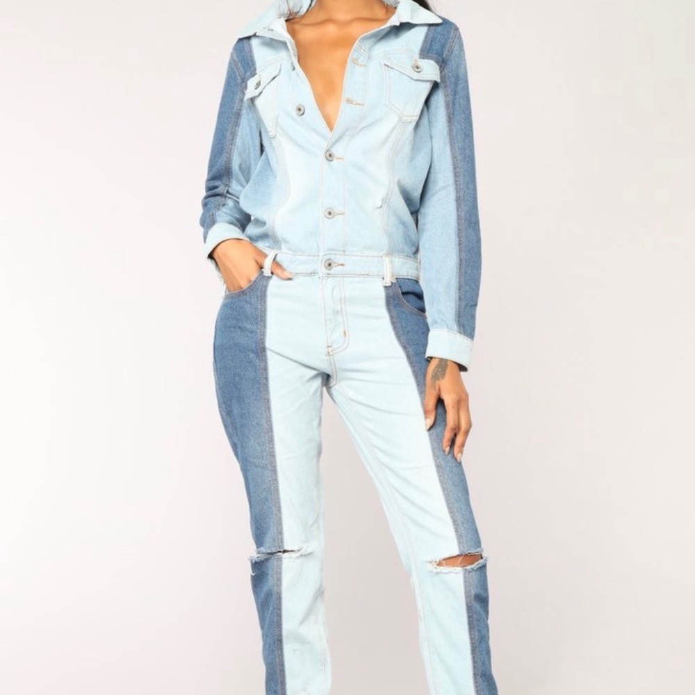 Compare and contrast denim jumpsuit